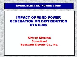 impact of wind power generation on distribution systems