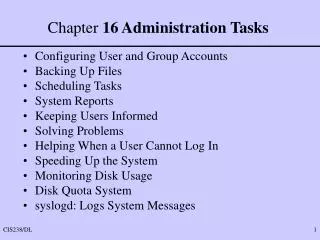 Chapter 16 Administration Tasks