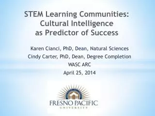 STEM Learning Communities: Cultural Intelligence as Predictor of Success