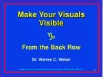 Dr. Warren C. Weber - slide 1