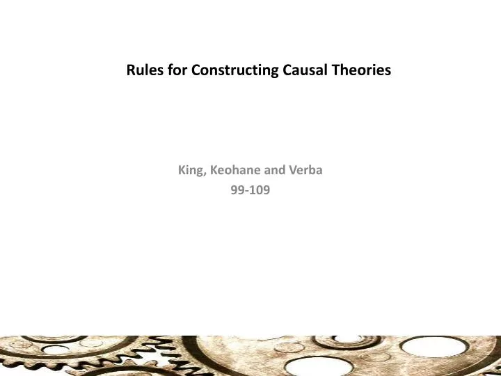 rules for constructing causal theories