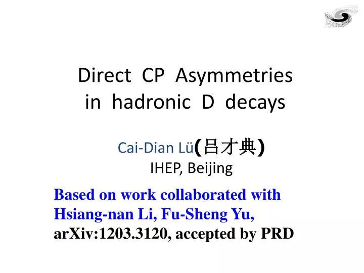 direct cp asymmetries in hadronic d decays