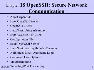 Chapter 18 OpenSSH: Secure Network Communication