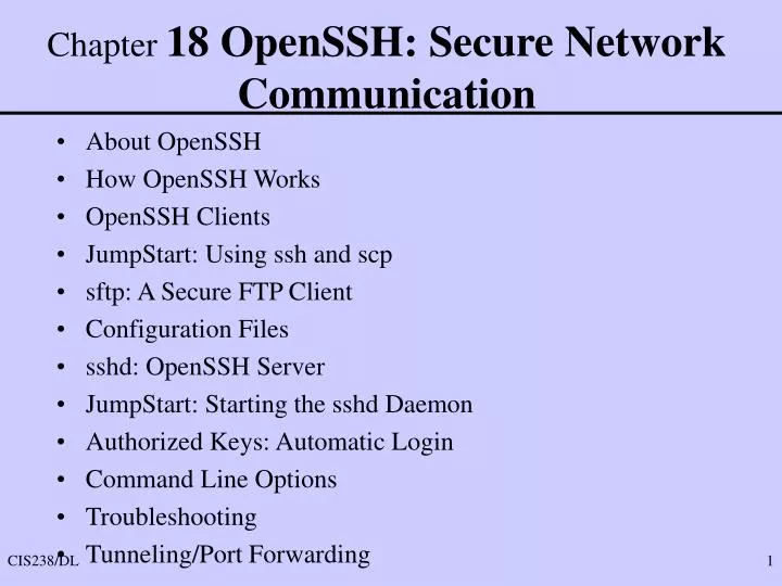 chapter 18 openssh secure network communication