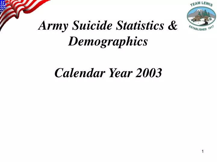 army suicide statistics demographics calendar year 2003