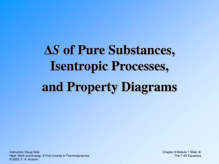 s of pure substances isentropic processes and property diagrams