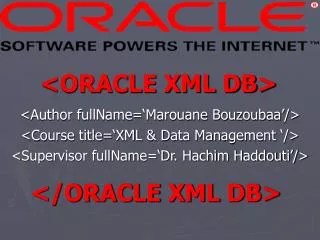 &lt;ORACLE XML DB&gt;