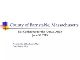 County of Barnstable, Massachusetts