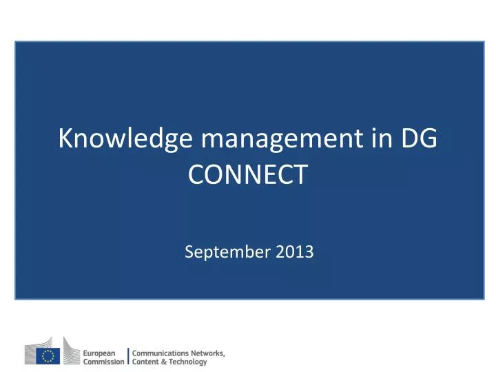 knowledge management in dg connect