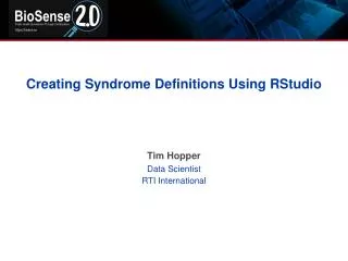 Creating Syndrome Definitions Using RStudio