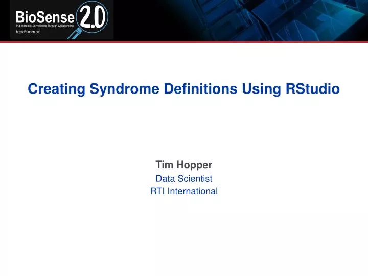 creating syndrome definitions using rstudio