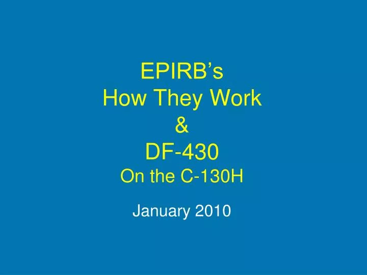 epirb s how they work df 430 on the c 130h