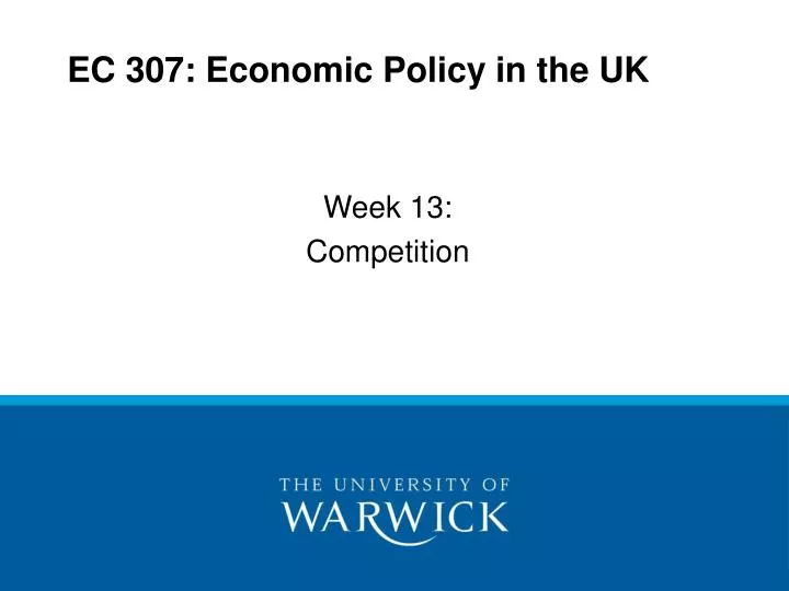 ec 307 economic policy in the uk