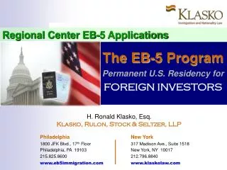 Regional Center EB-5 Applications