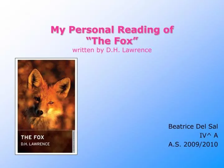 my personal reading of the fox written by d h lawrence