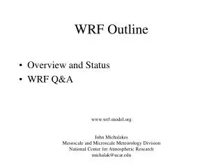 WRF Outline