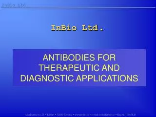 ANTIBODIES FOR THERAPEUTIC AND DIAGNOSTIC APPLICATIONS