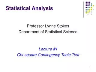 Statistical Analysis