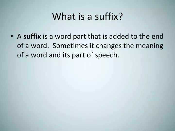 what is a suffix