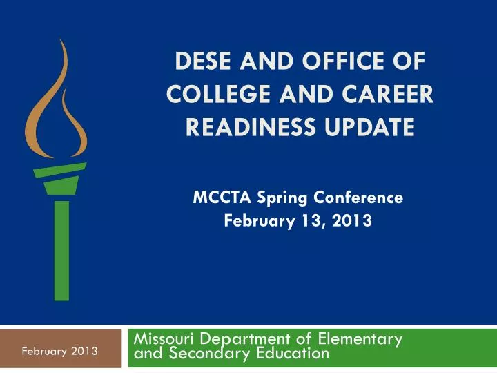 dese and office of college and career readiness update