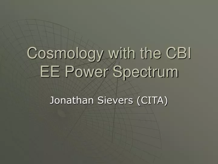cosmology with the cbi ee power spectrum