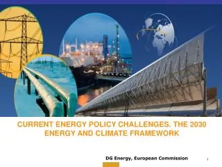 CURRENT ENERGY POLICY CHALLENGES. THE 2030 ENERGY AND CLIMATE FRAMEWORK
