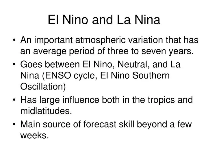 el nino and la nina