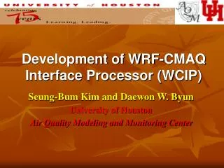 Development of WRF-CMAQ Interface Processor (WCIP)