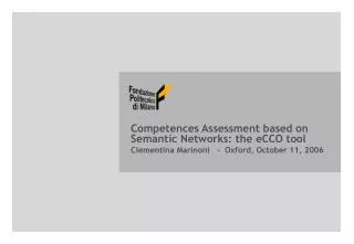 Competences Assessment based on Semantic Networks: the eCCO tool