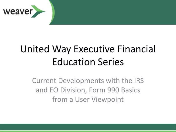 united way executive financial education series