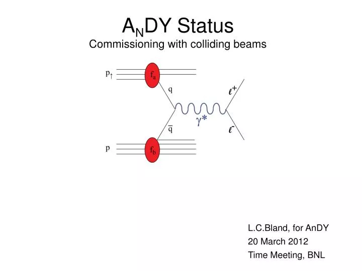 a n dy status commissioning with colliding beams