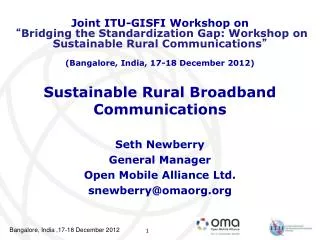 Sustainable Rural Broadband Communications