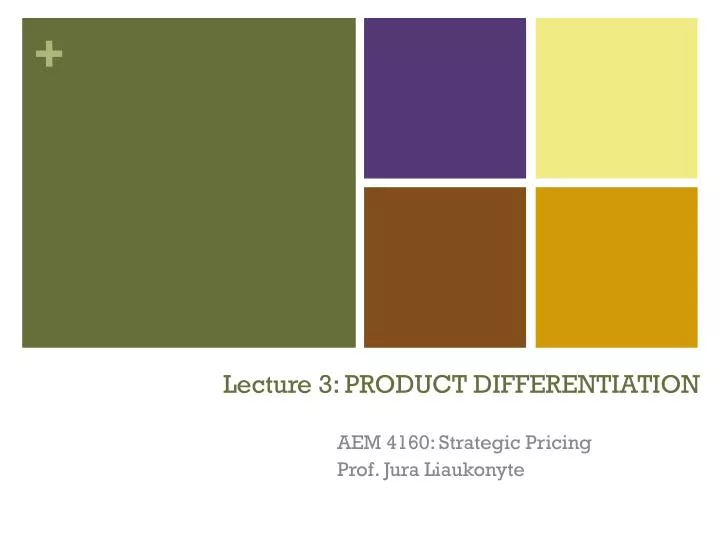 lecture 3 product differentiation