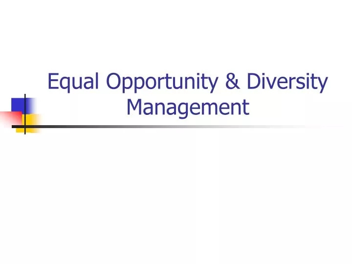 equal opportunity diversity management
