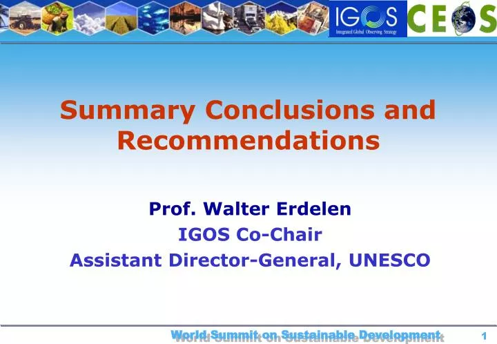 summary conclusions and recommendations