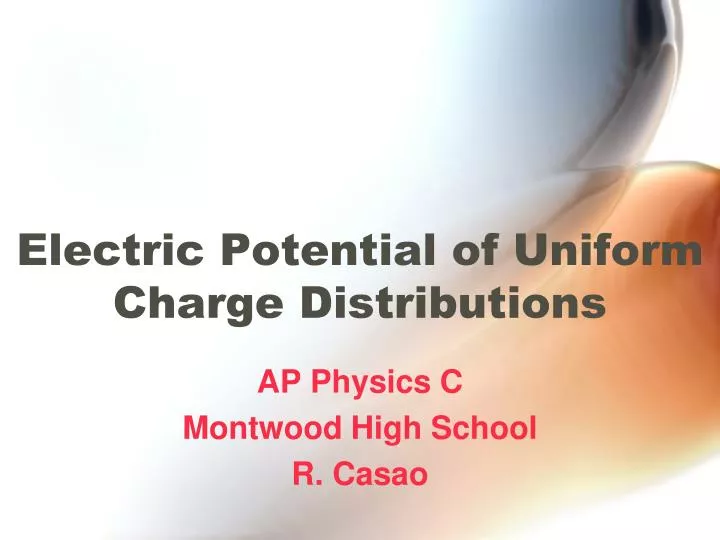 electric potential of uniform charge distributions