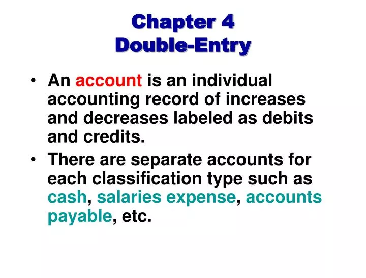chapter 4 double entry