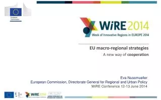 EU macro-regional strategies A new way of cooperation