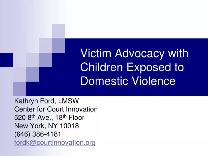 victim advocacy with children exposed to domestic violence