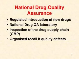 National Drug Quality Assurance