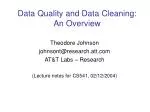 Data Quality and Data Cleaning: An Overview - slide 1