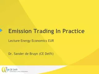 Emission Trading In Practice