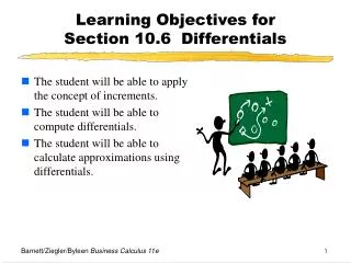 Learning Objectives for Section 10.6 Differentials