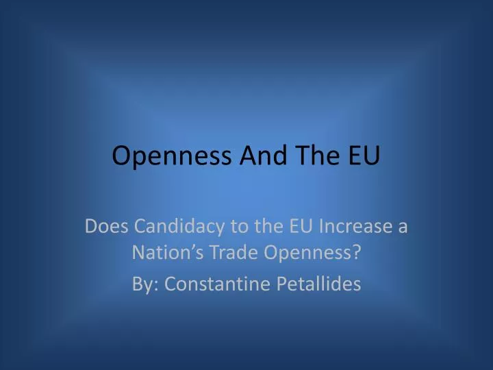 openness and the eu
