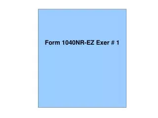 Form 1040NR-EZ Exer # 1