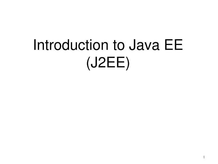introduction to java ee j2ee
