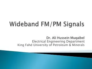 Wideband FM/PM Signals