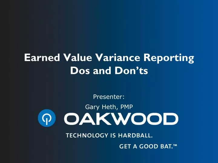 earned value variance reporting dos and don ts