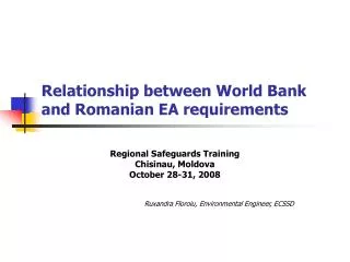 Relationship between World Bank and Romanian EA requirements