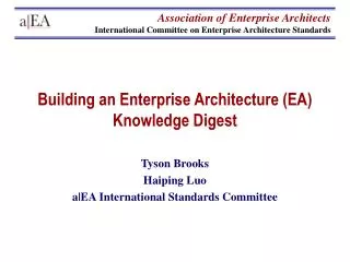 Building an Enterprise Architecture (EA) Knowledge Digest